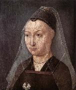 Master of the Saint Ursula Legend Portrait of a Lady with a Carnation oil painting